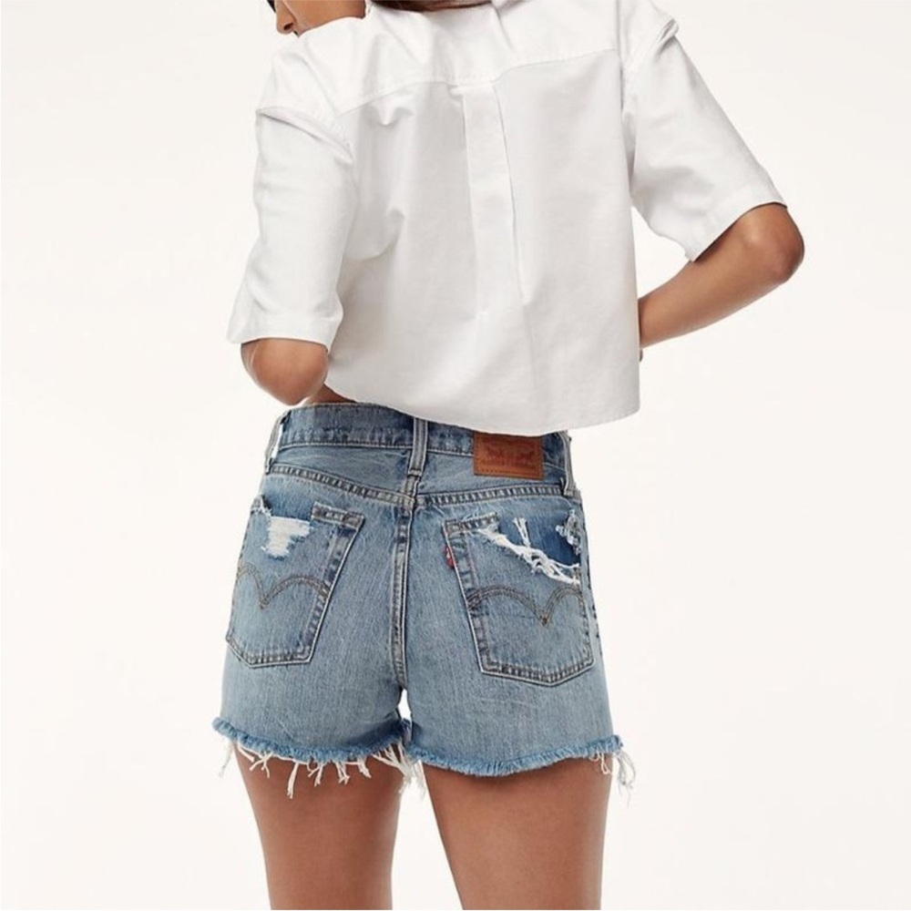 Denim Blue Women's Distressed Shorts
